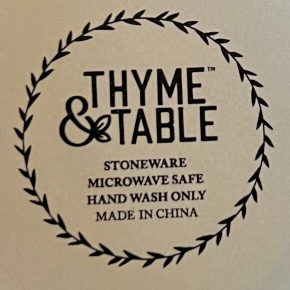 Set of 2 THYME & TABLE Stoneware Mugs ~ Gray with White & Metallic Gold Stripes - Picture 12 of 12